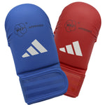 Guanti da Karate-Kumite Adidas Rosso e Blu Omologati WKF senza pollice