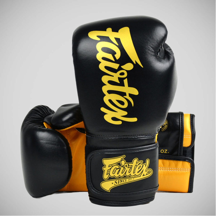Guantoni Muay Thai Fairtex Super Sparring BGV18 Nero-oro