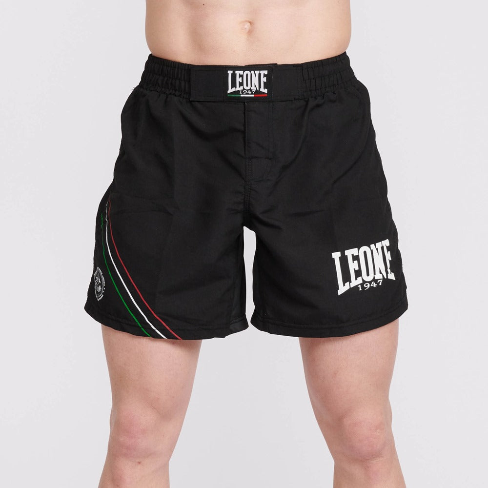 Short De Boxe LEONE 1947 - Bermuda Mixte En Polyester Noir Et Or