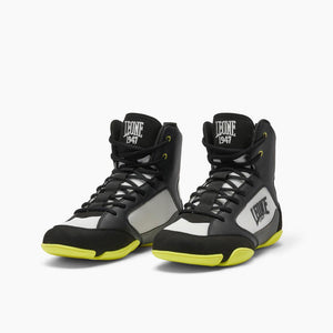 Scarpe da Boxe Leone 1947 Premium CL110 Nero-lime-Combat Arena