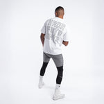 T-shirt Boxraw HRDR FSTR SMTR Oversize Bianco