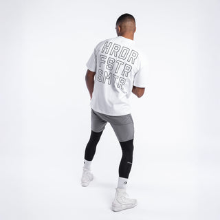 T-shirt Boxraw HRDR FSTR SMTR Oversize Bianco