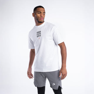 T-shirt Boxraw HRDR FSTR SMTR Oversize Bianco