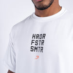 T-shirt Boxraw HRDR FSTR SMTR Oversize Bianco