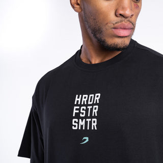 T-shirt Boxraw HRDR FSTR SMTR Oversize Nero