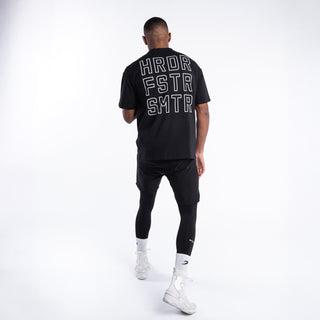 T-shirt Boxraw HRDR FSTR SMTR Oversize Nero