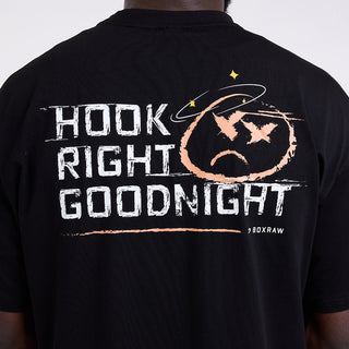 T-shirt Boxraw Hook Right Goodnight Oversize Nero-Combat Arena