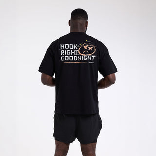 T-shirt Boxraw Hook Right Goodnight Oversize Nero-Combat Arena