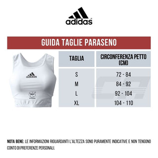 Paraseno Adidas Bianco Omologato WKF