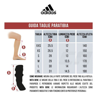 Paratibie e Parapiedi Adidas Rosso e Blu Omologati WKF