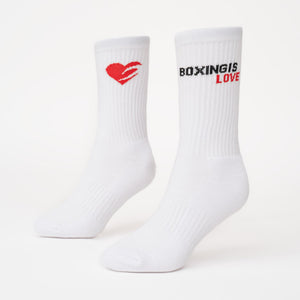 Calzini Boxraw Crew Boxing Is Love (3 paia) Bianco-Combat Arena