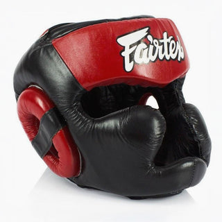 Caschetto Fairtex Diagonal Vision Sparring HG13 Nero-rosso