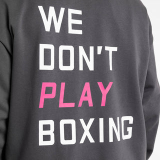 Felpa Boxraw We Don't Play Boxing oversize con cappuccio Grigio-rosa