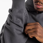 Felpa Boxraw We Don't Play Boxing oversize con cappuccio Grigio-rosa