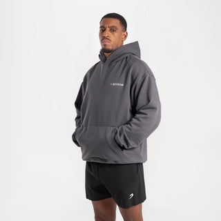 Felpa Boxraw We Don't Play Boxing oversize con cappuccio Grigio-rosa