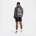 Felpa Boxraw We Don't Play Boxing oversize con cappuccio Grigio-rosa