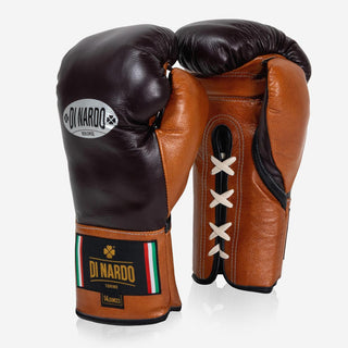 Guantoni Di Nardo con lacci 14 Oz Borgona-cognac-Combat Arena