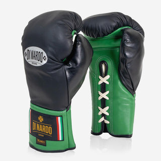 Guantoni Di Nardo con lacci 14 Oz Nero-verde-Combat Arena