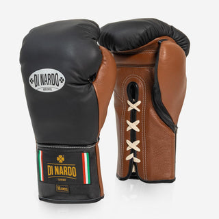 Guantoni Di Nardo con lacci 18 Oz Nero-marrone-Combat Arena