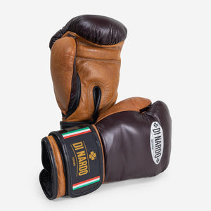 Guantoni Di Nardo con velcro 12 Oz Borgona-cognac-vintage-Combat Arena