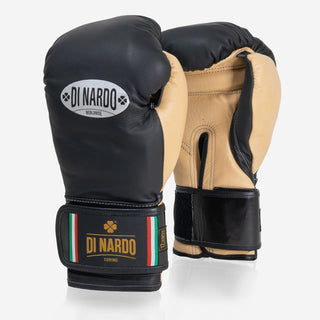 Guantoni Di Nardo con velcro 12 Oz Nero-sabbia