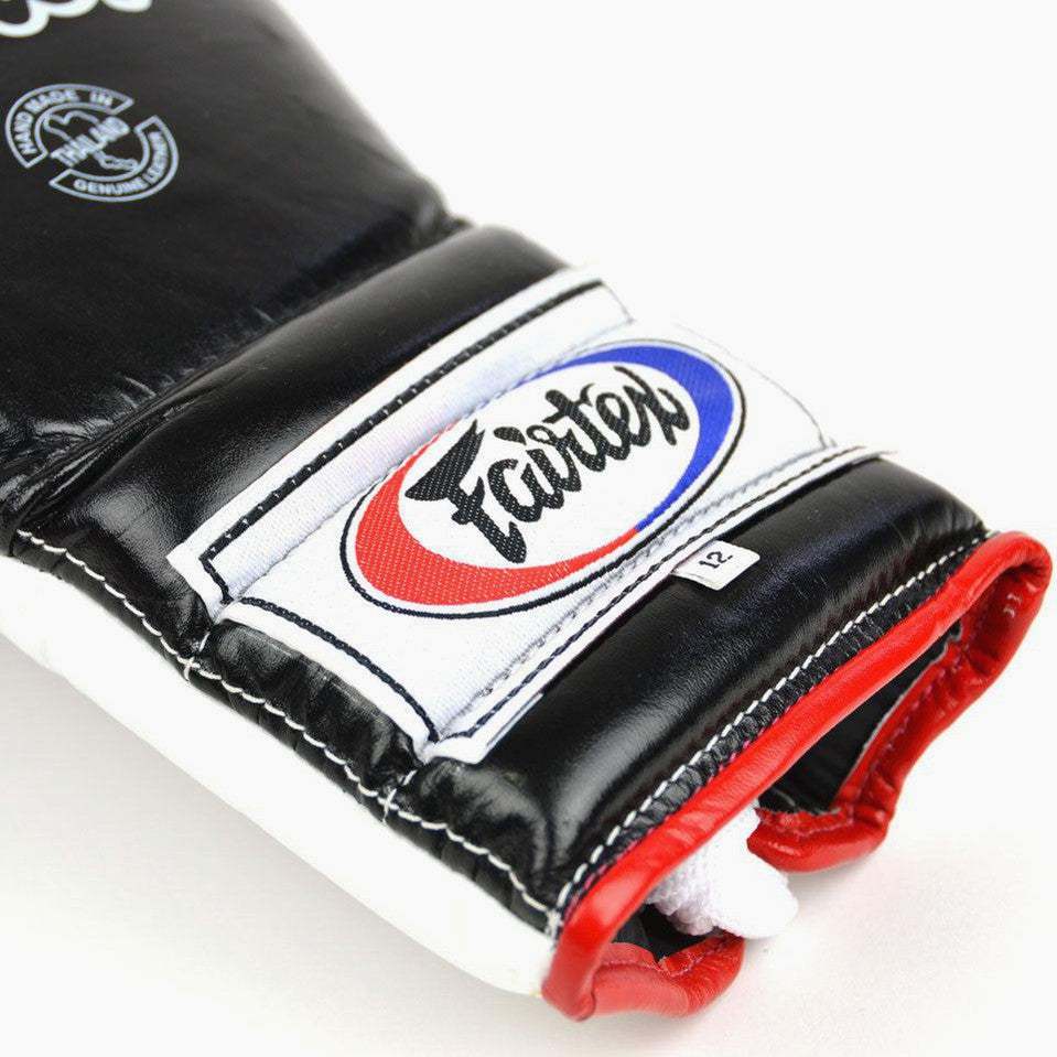 Guantoni Fairtex PRO Training Mexican Style BGL7 Nero-Bianco-Rosso con lacci