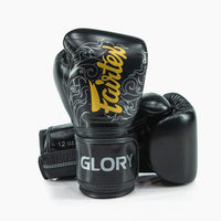 Guantoni Fairtex x Glory BGVG3 Nero-argento-Combat Arena