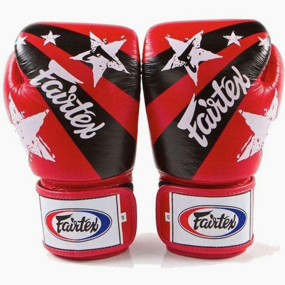 Guantoni Muay Thai Fairtex BGV1 Nation Prints Rosso