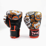 Guantoni Muay Thai Twins Special FBGVL 3 Skull Arancione-Combat Arena