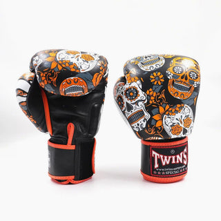 Guantoni Muay Thai Twins Special FBGVL 3 Skull Arancione-Combat Arena