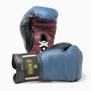 Guantoni Di Nardo con lacci Blu-Rosso-Nero 14 oz