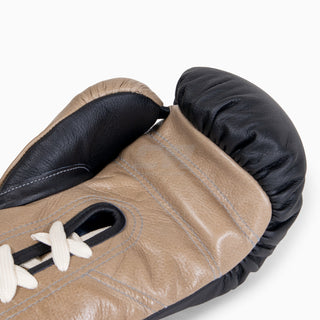 Guantoni Di Nardo con lacci Nero-Beige 12 oz