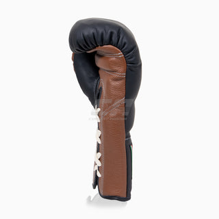 Guantoni Di Nardo con lacci Nero-Marrone 16 oz
