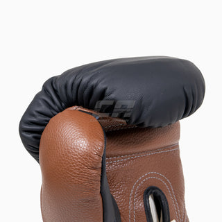 Guantoni Di Nardo con lacci Nero-Marrone 16 oz