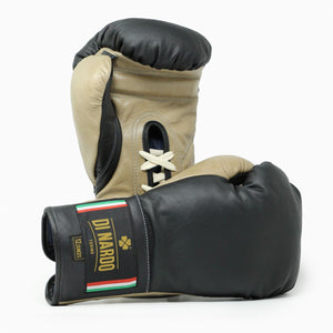 Guantoni Di Nardo con lacci Nero-Beige 12 oz
