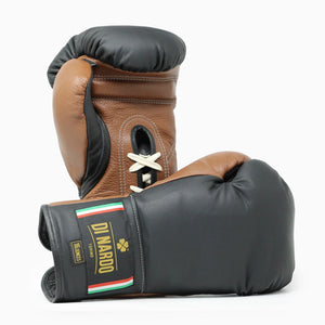 Guantoni Di Nardo con lacci Nero-Marrone 16 oz