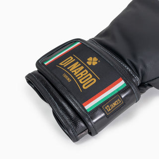 Guantoni Di Nardo con velcro 12 Oz Nero-argento scuro