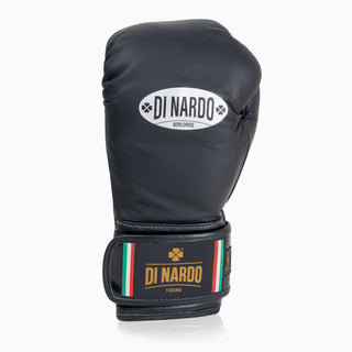 Guantoni Di Nardo con velcro 12 Oz Nero-argento scuro