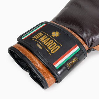 Guantoni Di Nardo con velcro 14 Oz Borgogna-cognac-Combat Arena