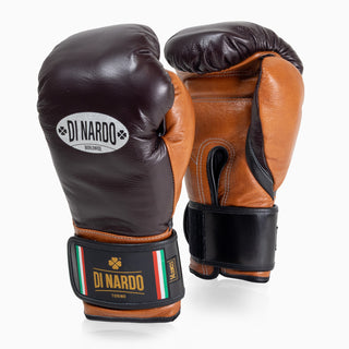 Guantoni Di Nardo con velcro 14 Oz Borgogna-cognac-Combat Arena