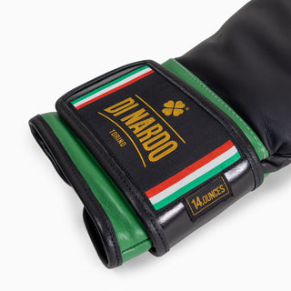Guantoni Di Nardo con velcro 14 Oz Nero-verde-Combat Arena