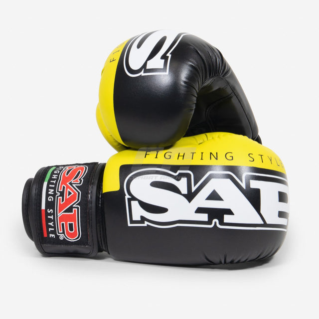 Guantoni Da Boxe Hammer SAP - Vinile Nero/Oro, Chiusura Velcro, Per Allenamento E Stile Guantoni Da Boxe Hammer SAP - Vinile Nero/Oro, Chiusura Velcro, Per Allenamento E Stile
