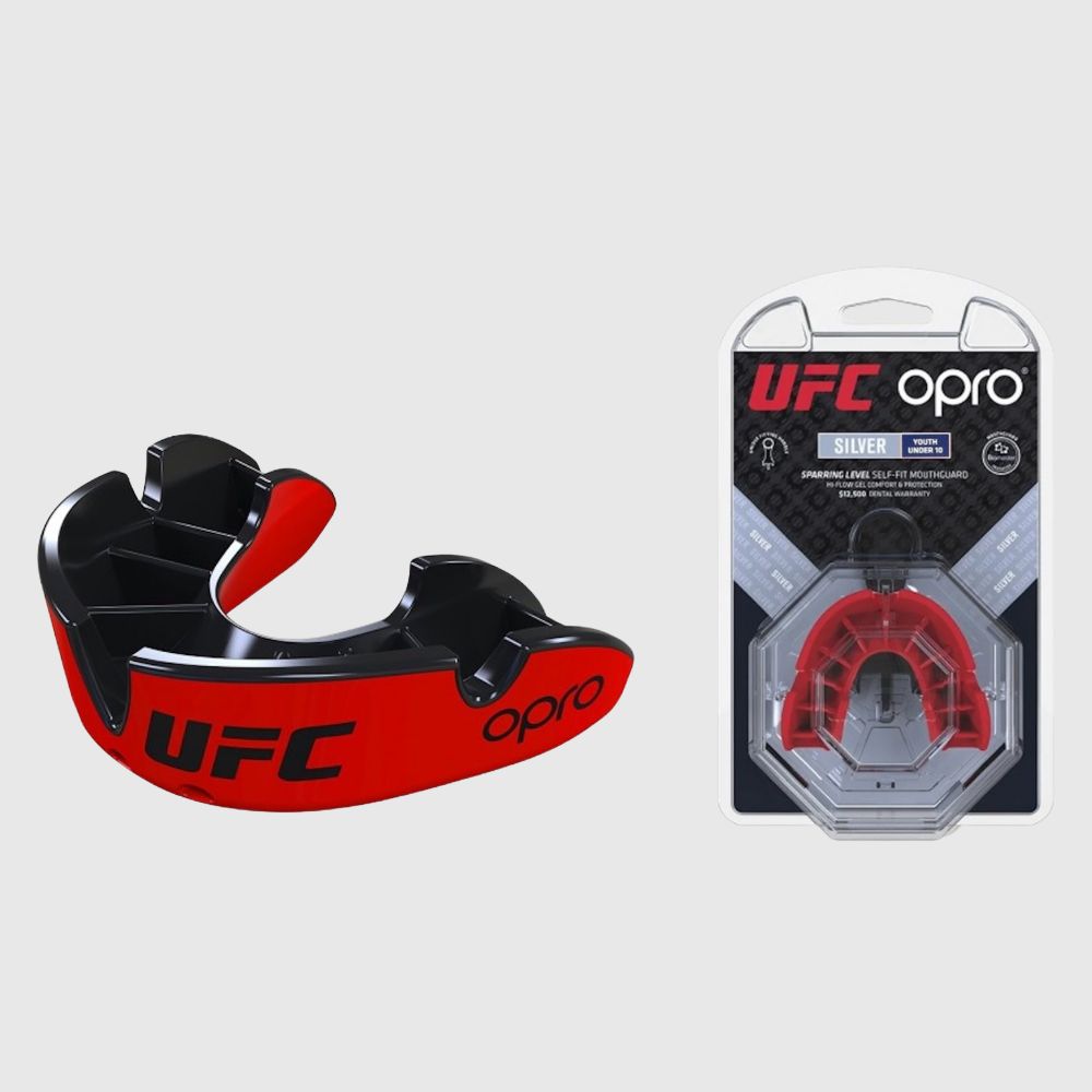 Paradenti bambino Opro X UFC Silver Rosso-nero