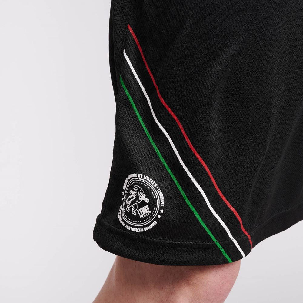 LEONE 1947 Pantaloncini Boxe E Kick-Thai Jr Unisex Per Bambini E Ragazzi - Satin, Cintura Elastica, Blu/Rosso