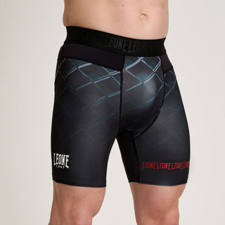 Pantaloni a compressione Leone MMA Cage AB972 Grigio scuro-Combat Arena