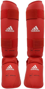 Paratibia Karate Adidas Rosso e Blu Omologati WKF