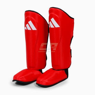 Paratibia con parapiede Adidas Pro Kickboxing WAKO Rosso-bianco