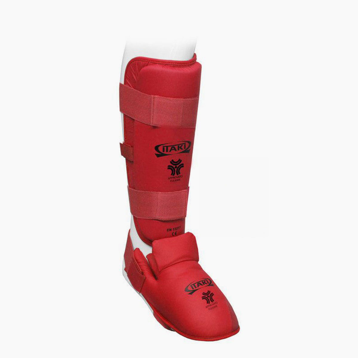 ORIENTE SPORT Set Paratibia + Parapiede Per Karate Itaki OS 413A: Protezione Gambe E Piedi Con Chiusura Velcro E Imbottitura Antishock