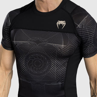 Rashguard Venum G-Fit Air maniche corte Nero-sabbia