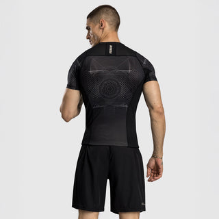 Rashguard Venum G-Fit Air maniche corte Nero-sabbia